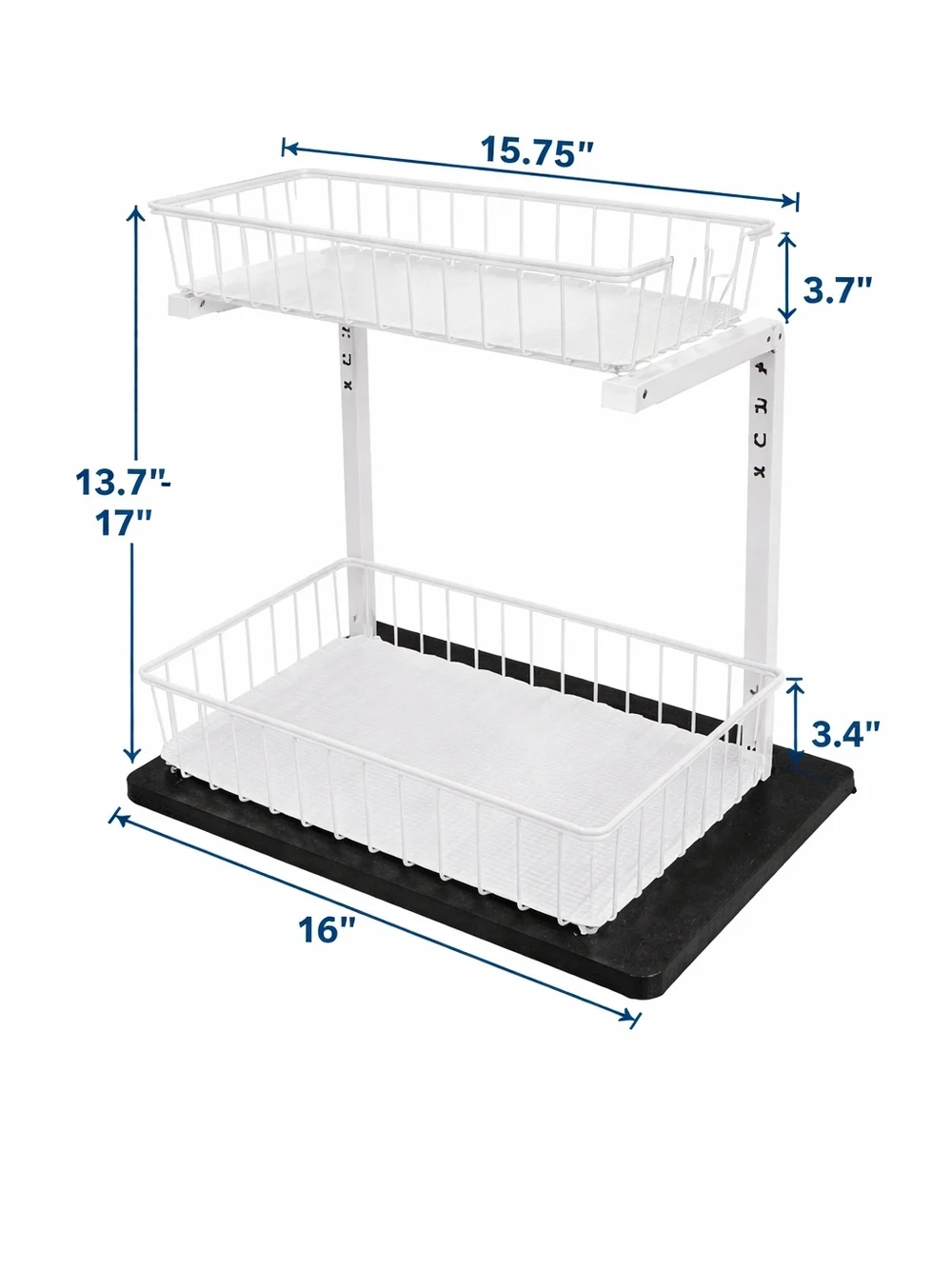 2 Organizer Storage 2 Tier Slide Out Height Adjustable Pull Out Cabinet.